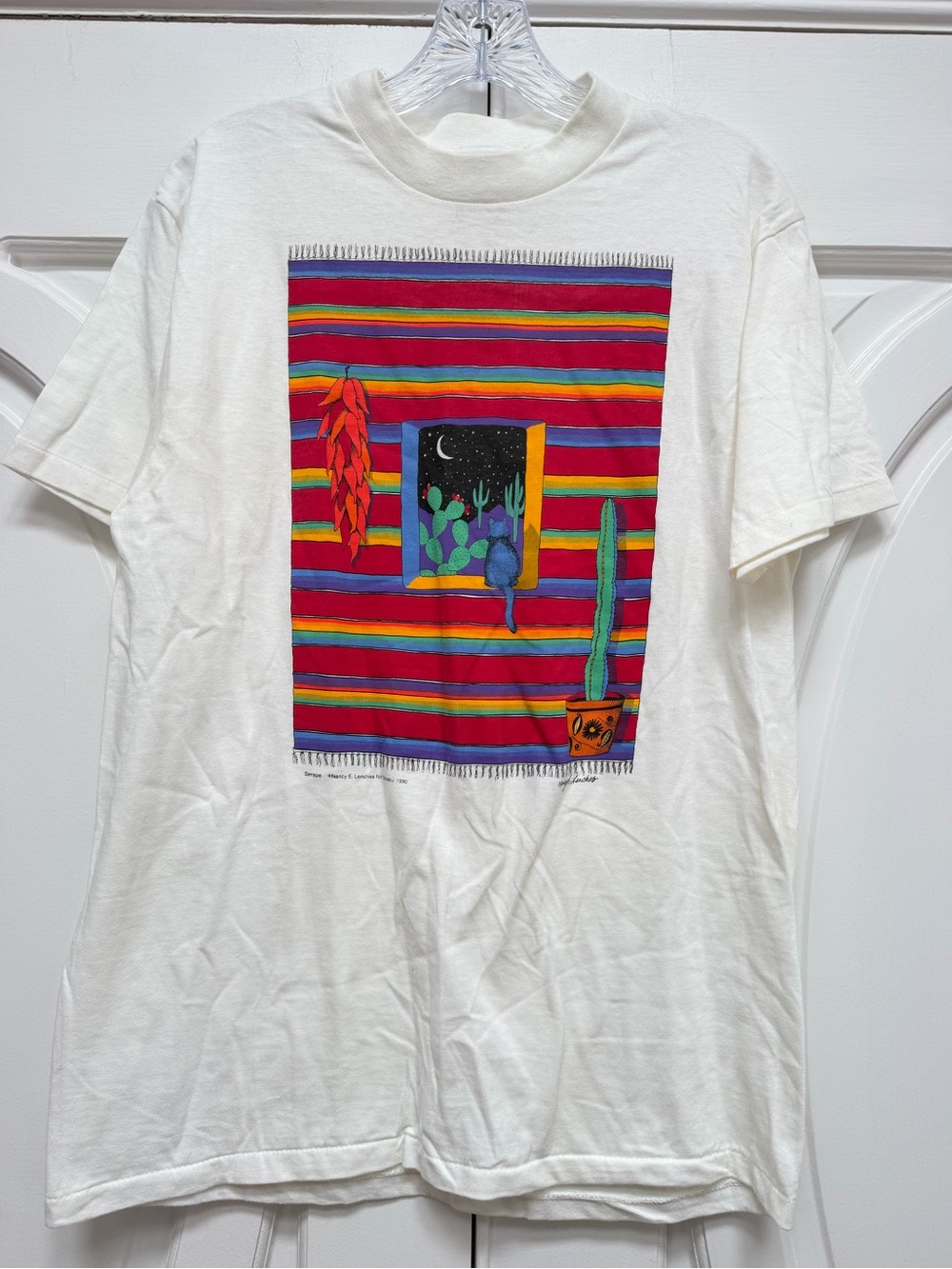 Vintage Nancy Lenches Art Print Tshirt M